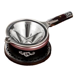 大马士革钢创意茶漏304不锈钢过滤网茶叶滤茶器网架茶隔茶具配件