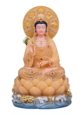 娑婆三圣佛像释迦佛观音菩萨佛像地藏王汉白玉翠玉家用供奉摆件