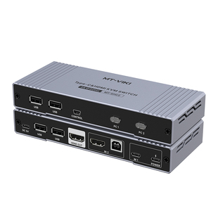 迈拓维矩MT-KHC2 kvm切换器二进一出高清4k60hz笔记本typec电脑hdmi双主机显示器切屏器键盘鼠标共享器2进1出