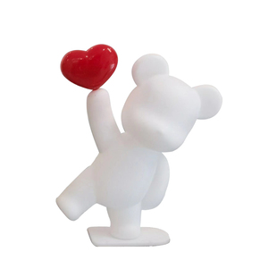 七夕蛋糕装饰新款520情人节小熊love摆件灯光比心暴力气球熊装扮