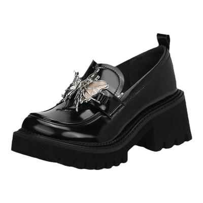 星期六蝴蝶结厚底乐福小皮鞋