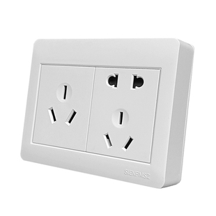 明装空调热水器通用八孔插座86型明线16A三孔插座多功能五孔插座