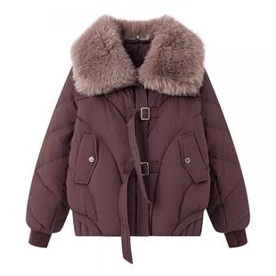 韩系高级感大毛领短款羽绒棉袄女冬2025年巨好看超火小个子棉服潮