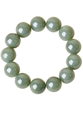 凤飞凰和田青玉男士圆珠手串