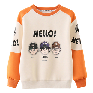 男童卫衣2026新款春秋儿童圆领上衣大童痞帅童装男孩春装衣服炸街