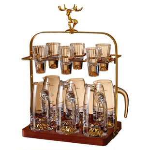 高端白酒杯高级感一套精致水晶小酒杯一口杯家用品酒杯酒具烧酒杯