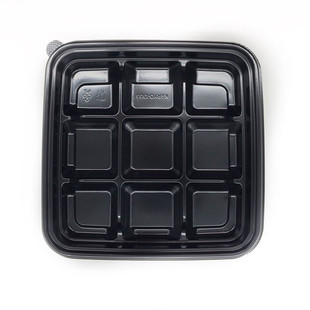 正方形四六分九宫格一次性寿司分格水塔糕刺身拼盘打包盒厂家直销