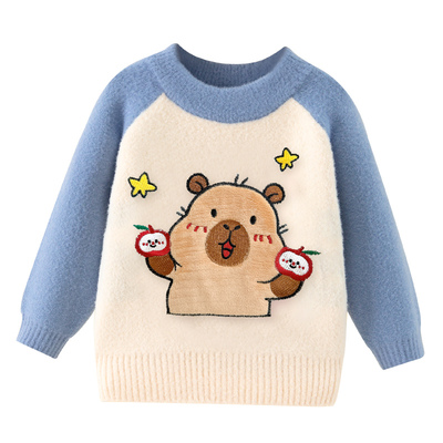 男童毛衣春秋款拼色针织衫打底衫