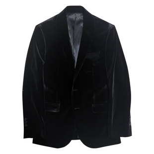 礼服婚礼黑色金丝绒青果领塔士多美式英式量身定做上海实体男新郎