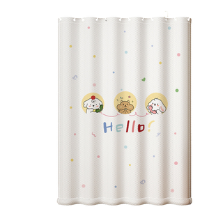 浴室防水浴帘高档防霉免打孔隔断遮挡窗帘布卫生间洗澡淋浴挂帘子