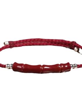 2024新款朱砂锦鲤好运手链女生编织红手绳转运竹节龙年本命年礼物