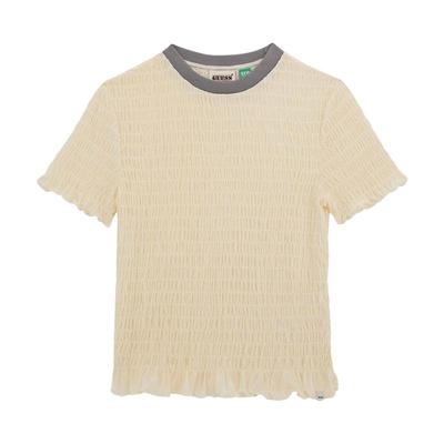 GUESS时尚圆领花边短袖T恤