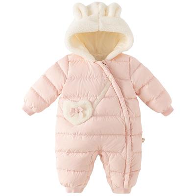 戴维贝拉女宝宝羽绒连体衣