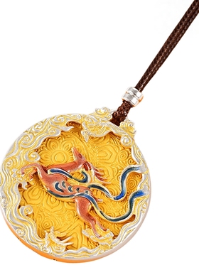 足银999描金鹿毛衣链女