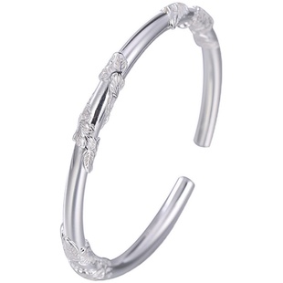 入梦S999足银牡丹花开口手镯子复古民族风汉服手环古装手饰礼品女