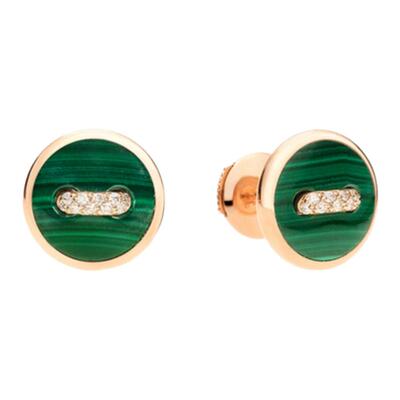 圆形纽扣项链孔雀石白贝母