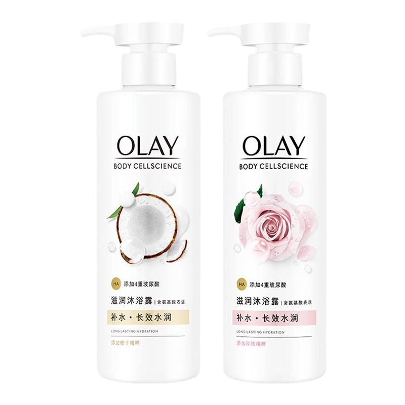 OLAY玉兰油补水锁水滋润沐浴露玫瑰椰奶香玻尿酸沐浴乳持久留香