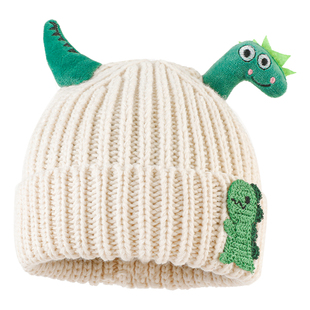 宝宝秋冬帽子恐龙造型可爱超萌男童儿童毛线帽女童套头冬保暖瓜帽