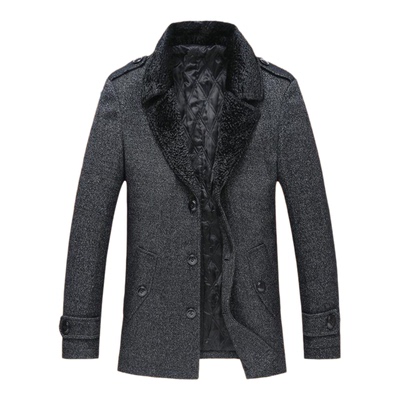 秋冬季毛呢大衣中年男中长款冬季