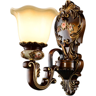卡信之光 欧式壁灯客厅背景墙灯 新古典奢华美式复古卧室床头壁灯