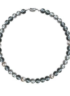 Ceelysees人造大溪地混彩高级锁骨高亮珠项链黑莫兰迪倪妮同款