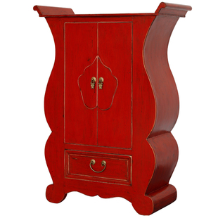 古朴彩漆做旧家具中式玄关柜葫芦装饰柜子翘头供桌实木鞋柜餐边柜