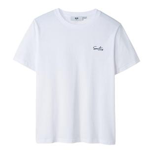 HLA/海澜之家白色T恤男凉感短袖2026夏季新款圆领刺绣透气发财马T