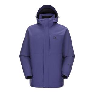 【灰湛蓝】骆驼户外三防冲锋衣男女款三合一可拆卸防水外套登山服