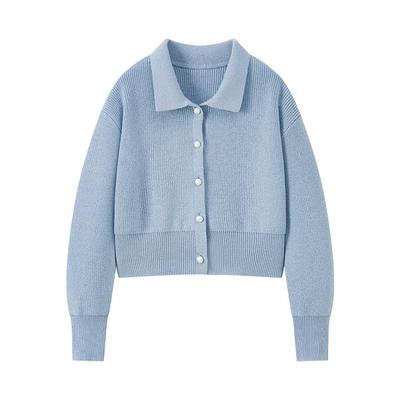 Little Naive儿童法式针织衫秋季女童甜美针织开衫短款毛衣外套
