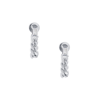 COUGH IN VAIN 方形水晶925银金属链条耳钉耳环