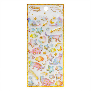 儿童闪亮烫金水晶贴纸宝石钻石立体滴胶贴女孩手账日记装饰粘贴画