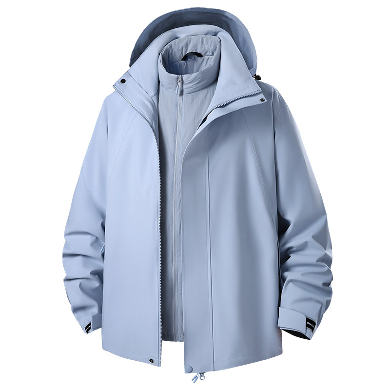 可脱卸帽三合一棉服男装大码
