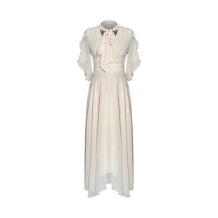 Bbabes【风轻轻吹】超仙温柔飘逸系带连衣裙气质收腰显瘦a字长裙