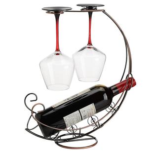 家用红酒杯架倒悬挂高脚杯架欧式酒瓶架子高档轻奢置物展示架摆件