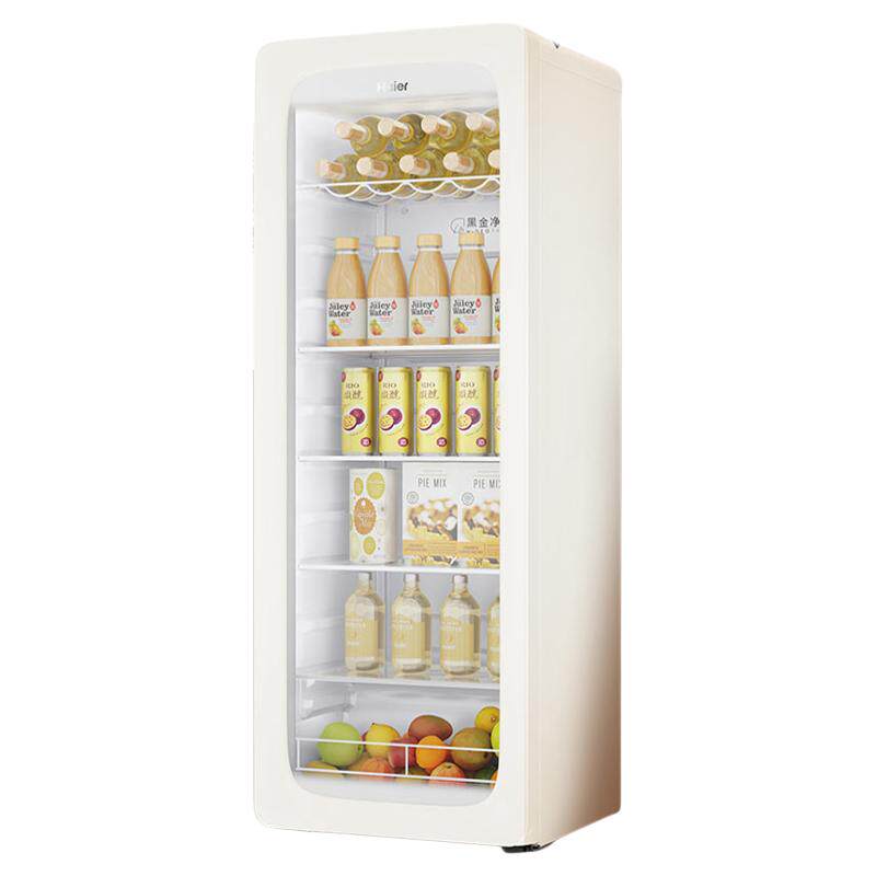 【茉莉白】海尔150升时尚冰吧家用客厅饮料保鲜柜办公室冷藏冰箱