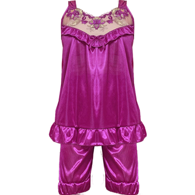 宽松冰丝背心短裤睡衣家居服套装