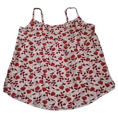 碎花吊带衫内外穿棉绸