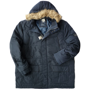 特价胸140-150CM大码男仿狼毛N3B连帽可脱卸极地防寒羽绒服1510