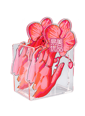 亲蕊花语艺术笔筒美容院桌面装饰摆件女性美学创意笔插收纳盒礼品