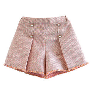 ILOVEJ童装小香风粗花呢裙裤儿童春装女童高质感裤裙短裤/JVSPT61