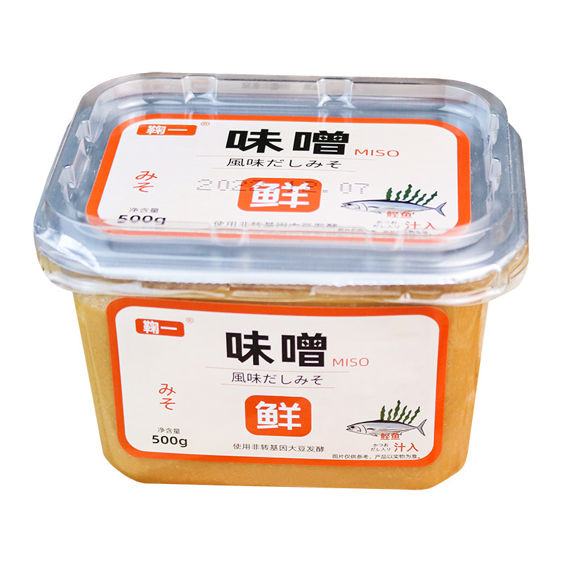 味噌酱添加鲣鱼汁鞠一日式鲜美味增酱风味MISO黄豆酱米酱みそ500g