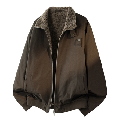 立领冬季防泼水羊羔毛棉衣