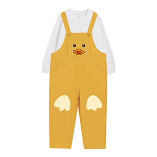 加油鸭舞蹈服黄色背带裤长袖演出服幼儿园小学生运动会啦啦队服