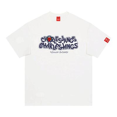 查尔斯桃心美式字母印花短袖T恤