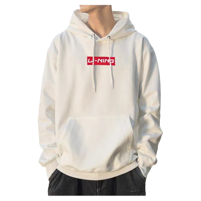 李宁男连帽加绒运动卫衣秋冬休闲