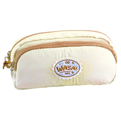 现货！机灵姐原创笔袋一口面包【哇塞女孩】文具盒ins风大容量高颜值简约笔盒文具袋女孩款初中女生日韩风