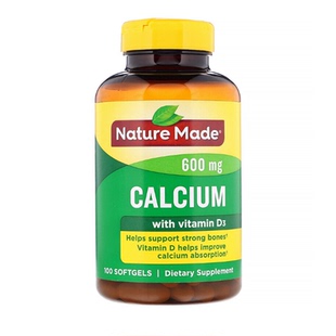Nature made液体钙碳酸钙600mg+vd400IU成人孕妇钙100粒胶囊27.01