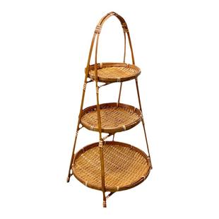 手工竹编小提篮子茶点干果蛋糕盘竹簸箕水果篮子创意小竹篮采摘篮