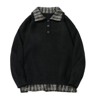 班尼路SK假两件polo领毛衣男秋冬