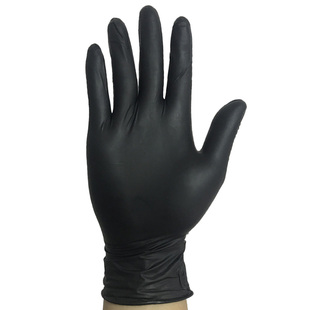 A级瑞扬一次性黑色丁腈橡胶手套加厚耐用防护工业防油滑纹绣修车